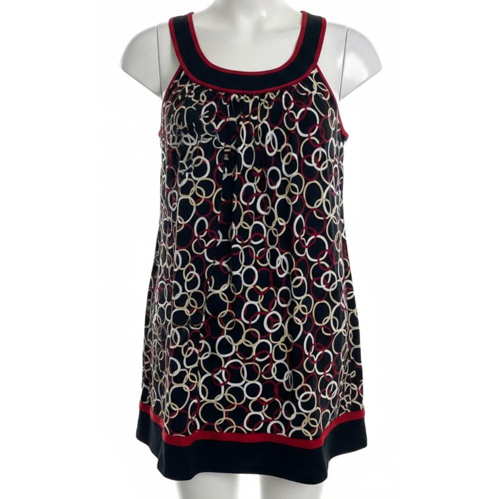 Y2K 2000s XOXO Short Dress Women Size M Black Beige Red Scoop Neck Sleevelessr